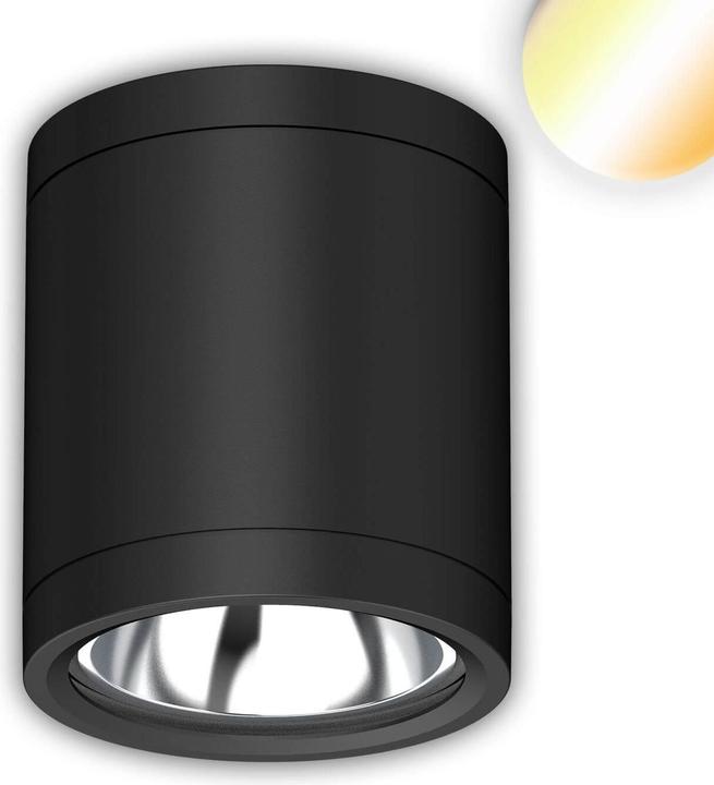 Produktbild Isoled LED Deckenaufbaustrahler IP65, schwarz, 10W, ColorSwitch 3000/4000/5000K, dimmbar