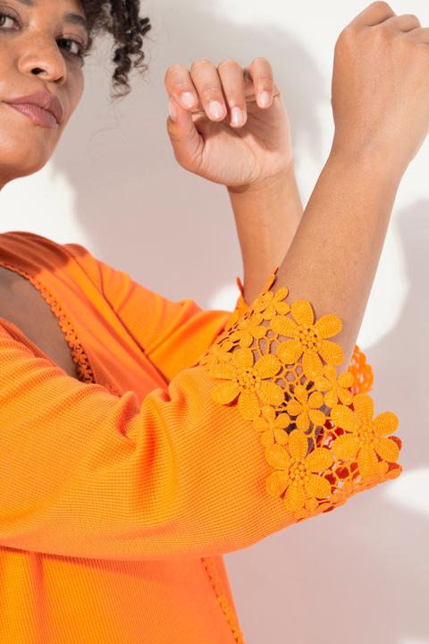 Produktbild Miamoda T-Shirt, A-Linie, Blüten-Details, 3/4-Ärmel (42)