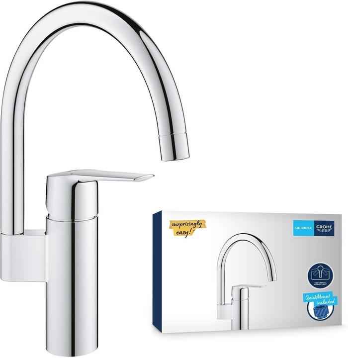 Productafbeelding Grohe Start QuickFix keukenmengkraan, hoge uitloop, draaibaar, chroom
