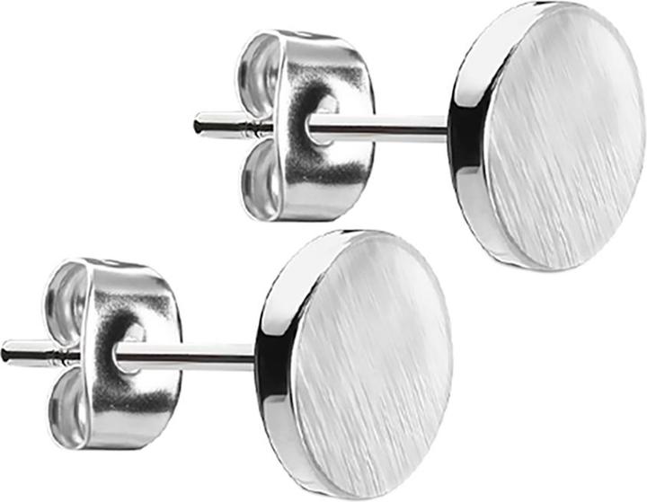 Image du produit Star Piercing Boucles d'oreilles rondes brossées argent (Laiton, Acier chirurgical 316L)