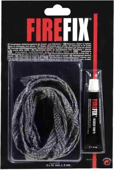 FireFix Ceramic flat tape 10 x 3 mm (grey/ceramic) 2 m long, incl. heat-resistant adhesive