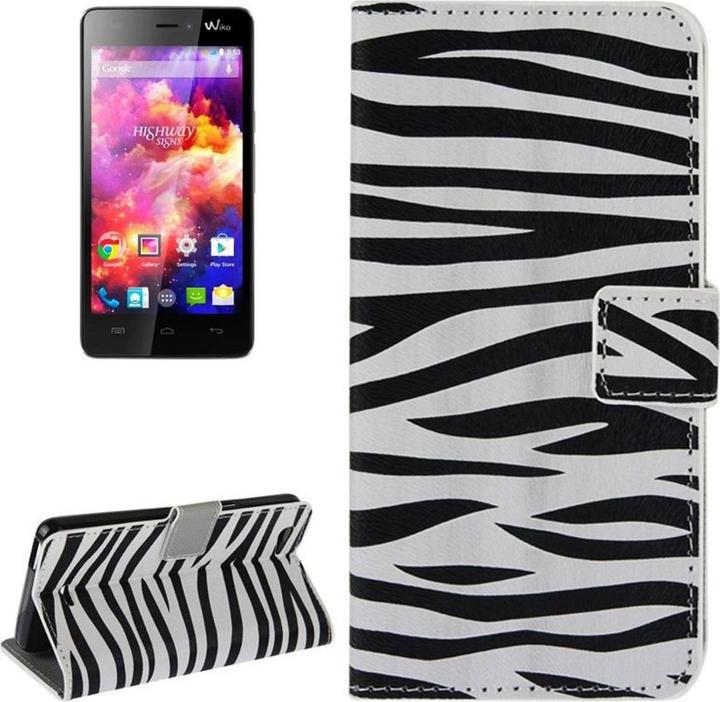 Produktbild König Design Schutzhülle Handytasche (Flip Quer) für Handy Wiko Highway Signs Zebra Muster (Wiko Highway Signs)