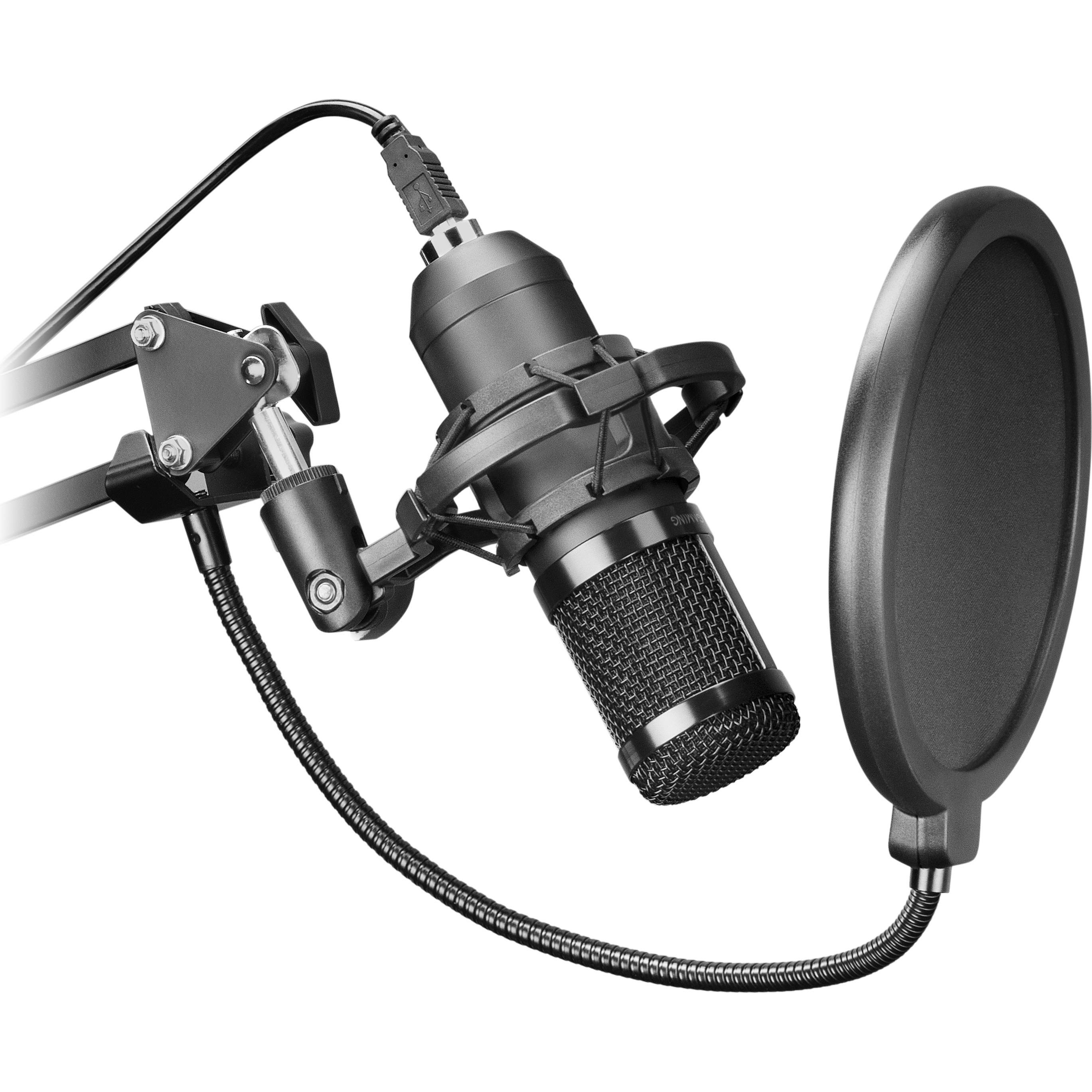 Mars Gaming Microphone MMicPro avec bras de montage (Noir), Mikrofon