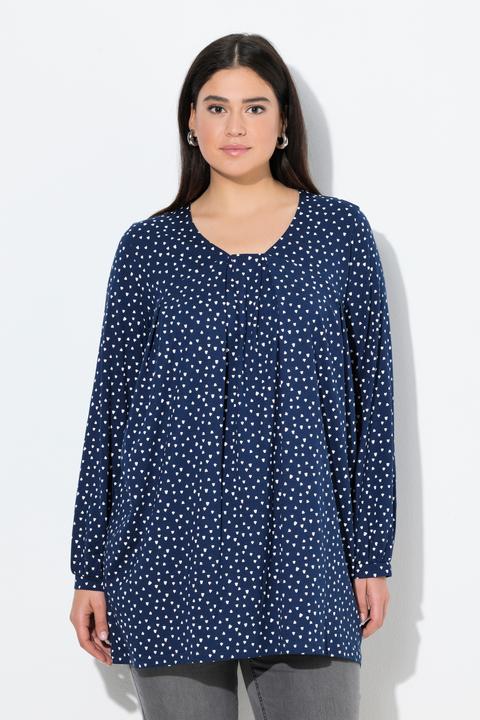 Produktbild Ulla Popken Shirt, Zierfalten, A-Linie, Carree-Ausschnitt, Langarm (42, 44)