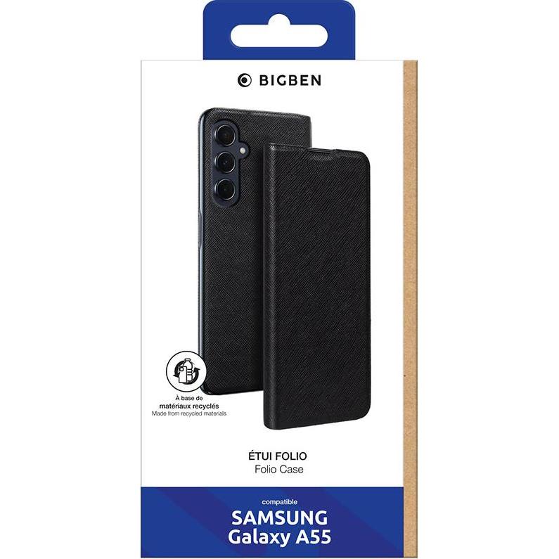 Thumbnail - Bigben Folio Stand Cover (Samsung Galaxy A55), Smartphone Hülle, Schwarz