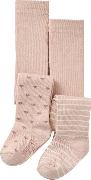 Produktbild Vertbaudet 2er-Pack Baby Mädchen Strumpfhosen mit Herz- und Streifenmuster (2er Pack, 19 - 22)