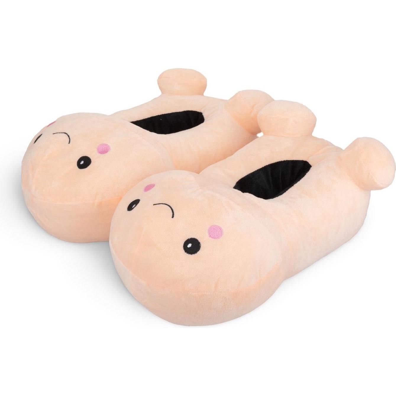 Thumbnail - Easytoys, Herren, Hausschuhe, Penisförmige Hausschuhe mit SmileyGesicht Beige, Beige, (M)