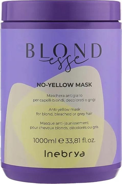 Inebrya Blondesse No-Yellow Mask maska do włosów blond rozjaśnianych i siwych 1000ml (W) (1000 ml)