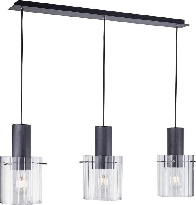 Immagine prodotto Lucande Lampada a sospensione Eirian 3, trasparente/nero (E27)