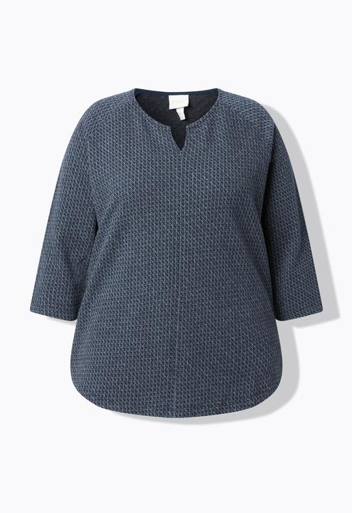 Produktbild Ulla Popken Jacquard-Sweatshirt, Rundhals, 3/4-Arm (60)