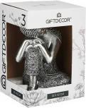 Produktbild Giftdecor sitzender buddha seitlich harz silber gross 2su