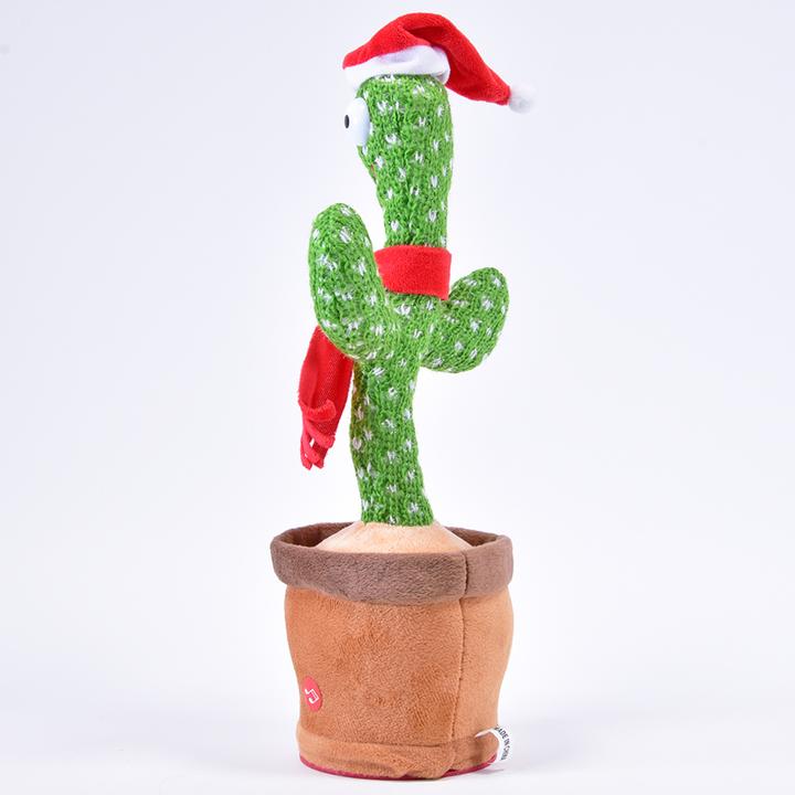 Immagine prodotto Kögler Cactus danzante, con cappello e sciarpa natalizia, 11x11x35cm (41 cm)