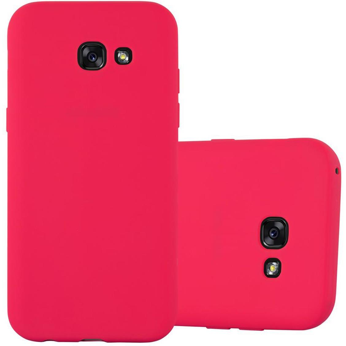 Cadorabo TPU Candy Cover (Samsung Galaxy A7 (2017)), Smartphone Hülle, Rot