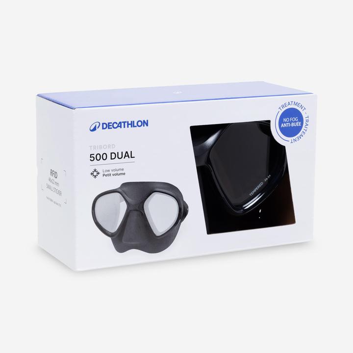 Immagine prodotto Subea Tauchmaske Apnoetauchen Antibeschlag kleines Volumen - 500 Dual LV schwarz