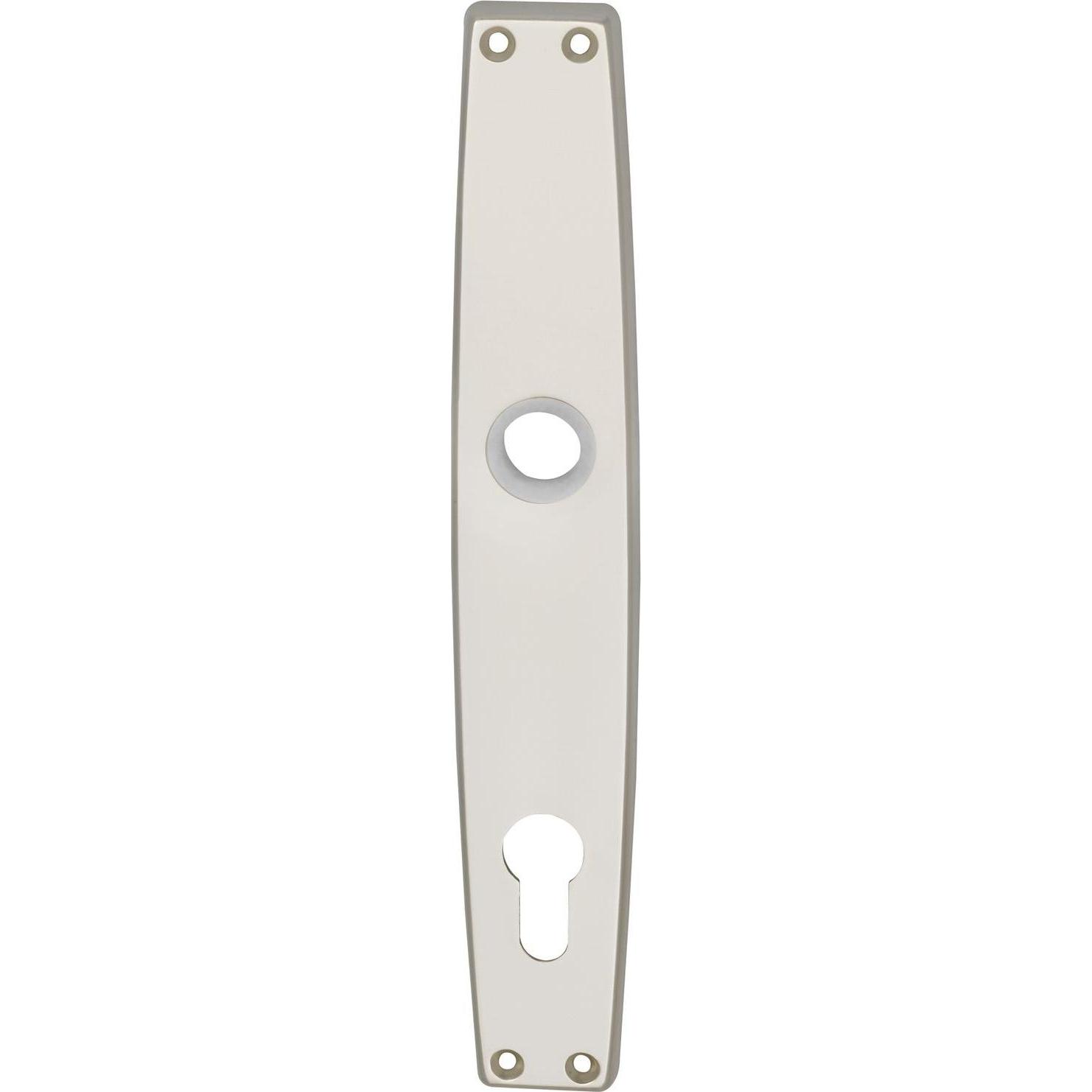 Grundmann, Türgriff + Fenstergriff, Langschild WG 1000 FAVORIT, PZ 88, Alu neusilber eloxiert ÖNORM (Türschild)