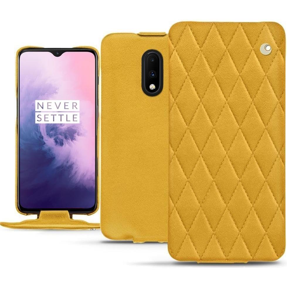 Noreve Lederschutzhülle vertikal (OnePlus 7), Smartphone Hülle, Orange