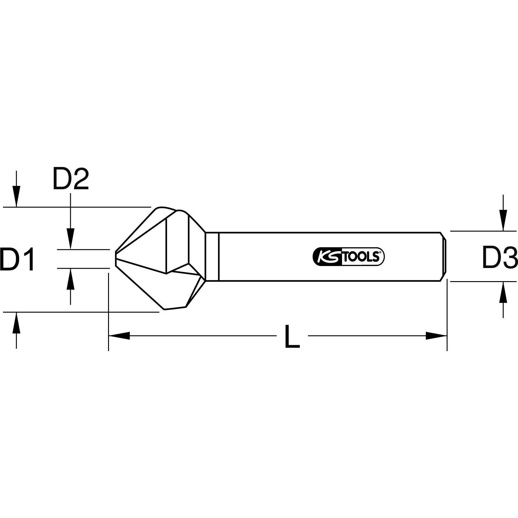 Thumbnail - KS Tools, Bohrereinsatz, HSS Kegel- und Entgratsenker (12.4 mm)