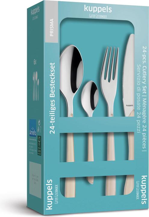 Immagine prodotto Kuppels Set di posate 24 pezzi bianco 2294 Prisma (24 Pezzo/i, Set di posate)