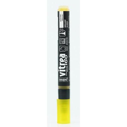 Pebeo, Marker, Vitrea 160 Filzstifte mit Normaler Spitze Glanzfarben (Sonnengelb, 1.20 mm)