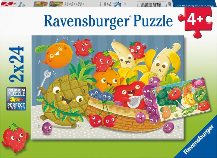 Produktbild Ravensburger Kinderpuzzle - Freche Früchte - 2x24 Teile Puzzle für Kinder ab 4 Jahren (24 Teile)