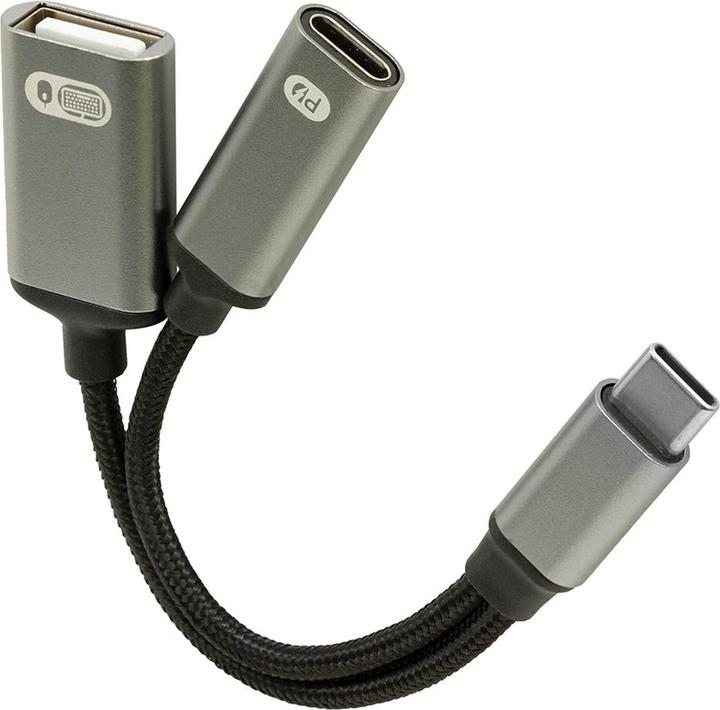 Brodit 216478 USB-C Splitter, PD 60W+ USB-A Data (60 W)