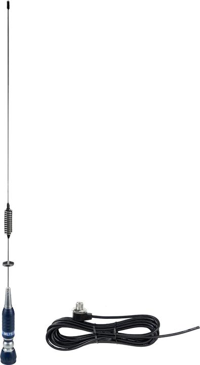 Actual product image PNI ML75 CB antenna package and T601 mounting cable, length 75 cm, 26-28 MHz, 300 W, foldable