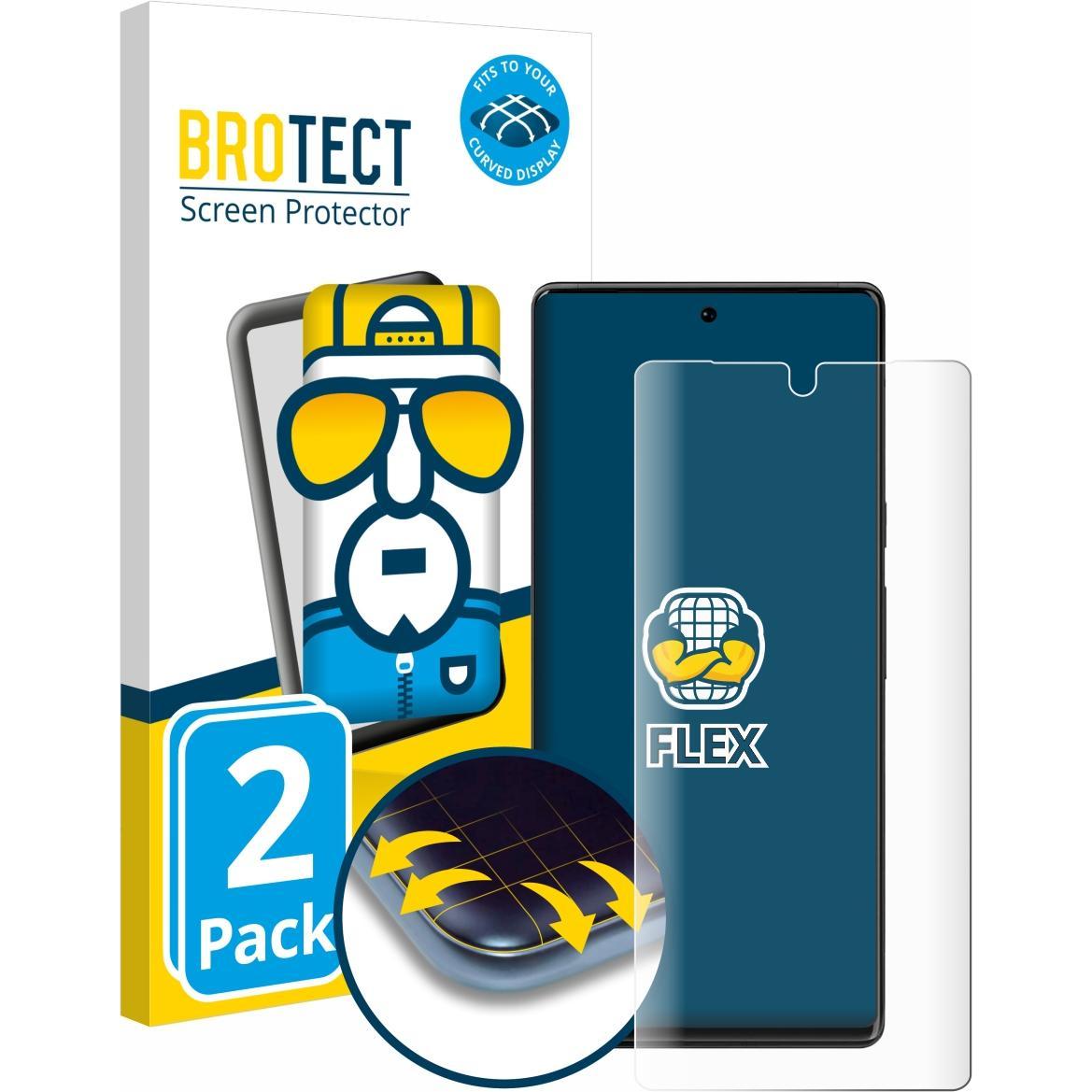BROTECT Full-Cover Displayschutz (2 Stück, Google Pixel 6 Pro), Smartphone Schutzfolie, Transparent