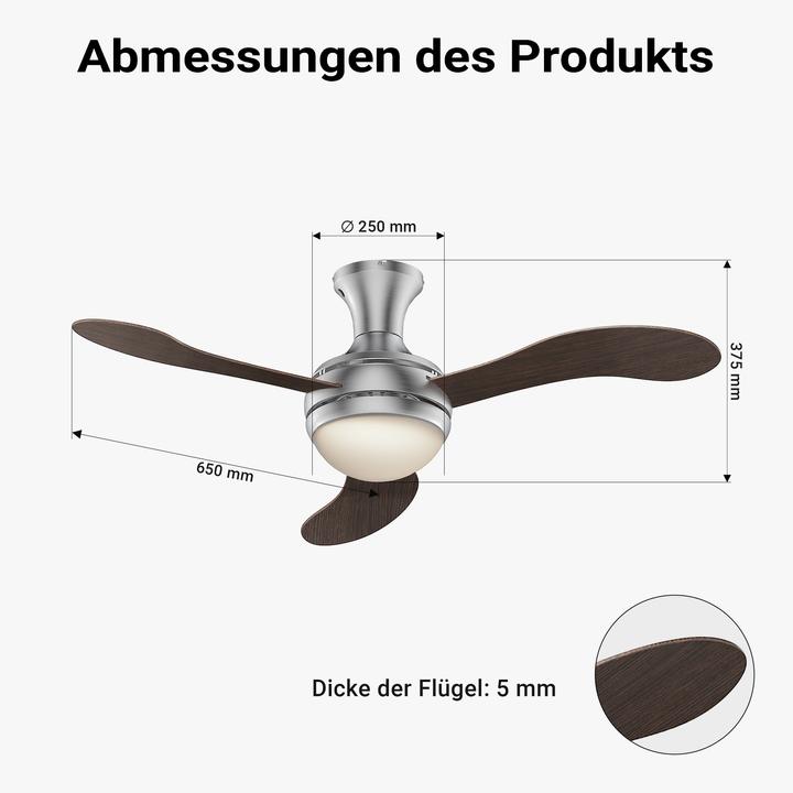 Actual product image Wiltec Ceiling fan (55 dB)