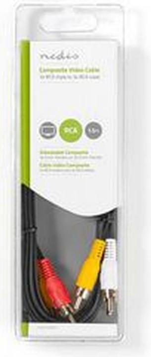 Immagine prodotto Nedis Cavo video composito 3X RCA Plug 3X RCA Plug nichelato 480p 1,50 m PVC rotondo nero (1.50 m)