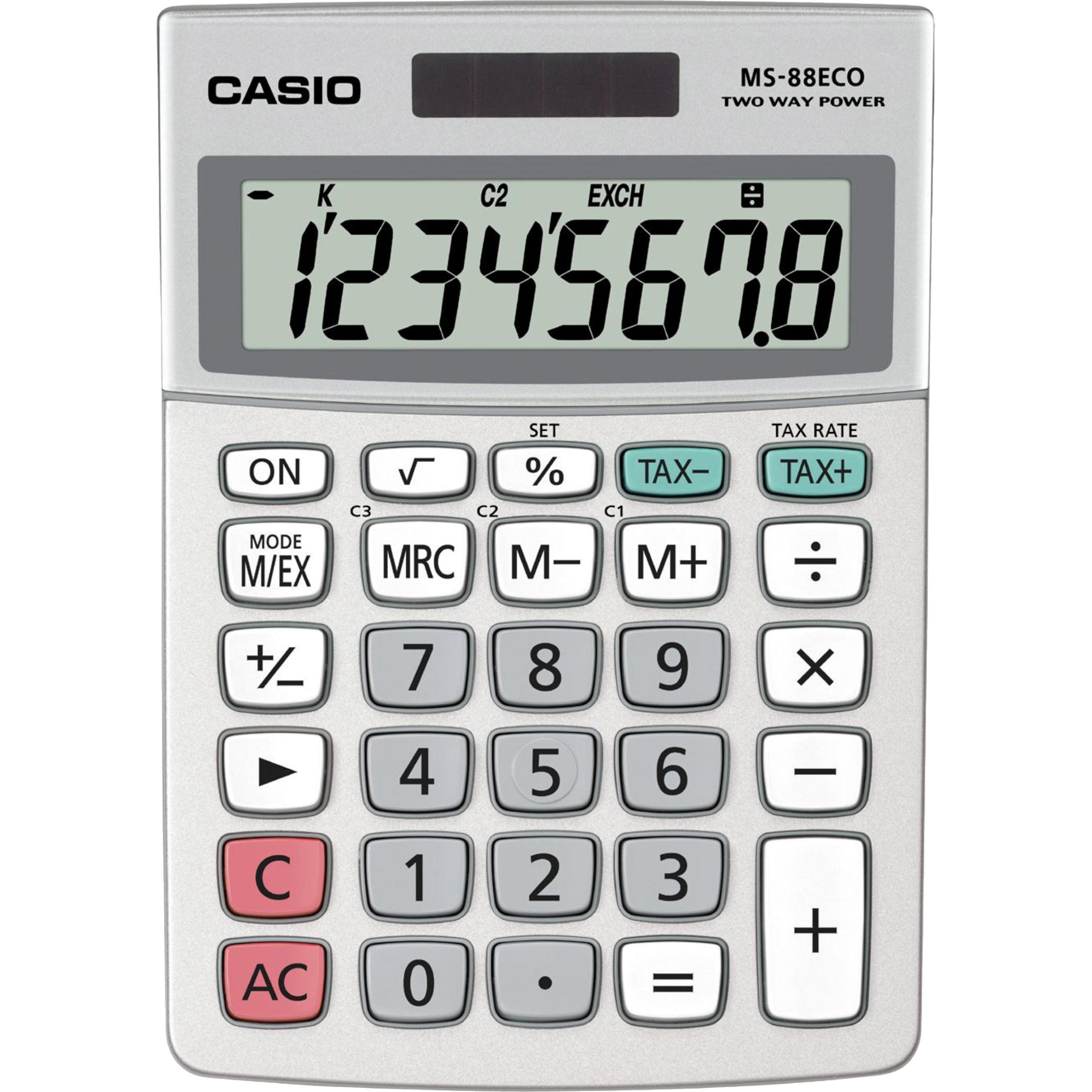 Thumbnail - Casio, Taschenrechner, Ms-88eco (Batterien, Solarzellen)