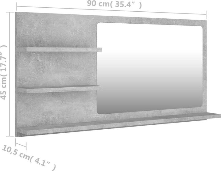 Produktbild vidaXL Spiegel (90 x 10.50 x 45 cm)