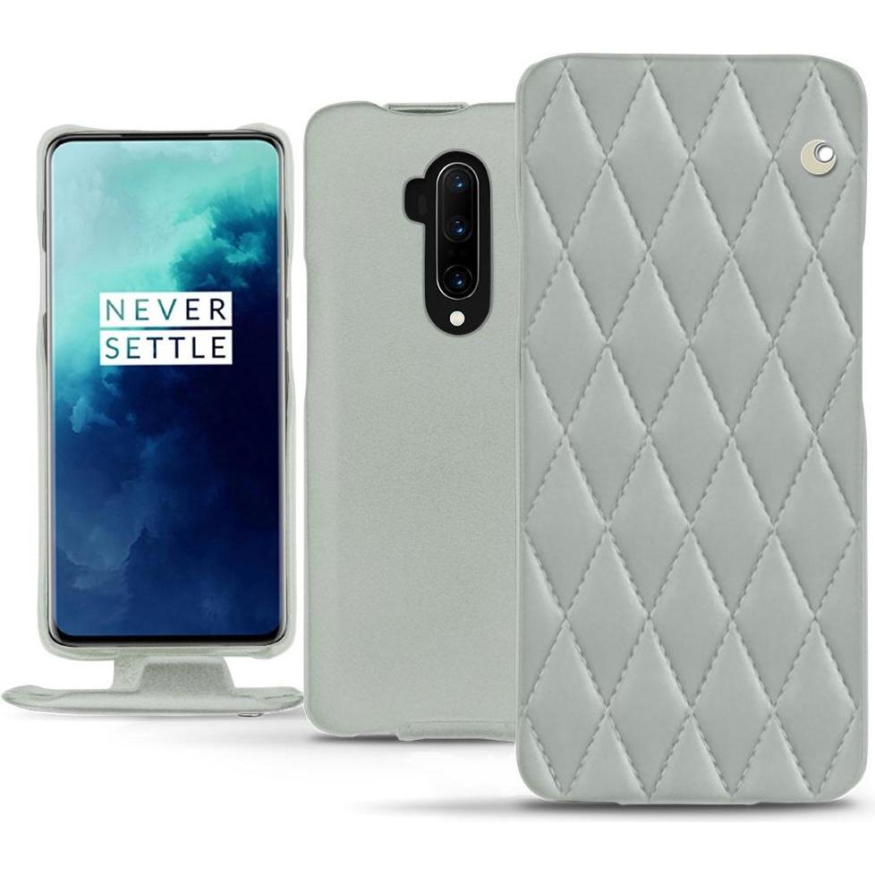 Noreve Lederschutzhülle vertikal (OnePlus 7T Pro), Smartphone Hülle, Grau