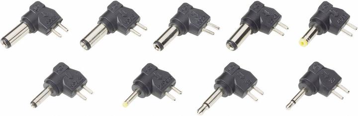 Produktbild Voltcraft 9ZC7 Netzgeräte Adapter-Set 9tlg. mit 2 Klinkenadapter und 7 Niedervolt-Adapter, gewinkelt