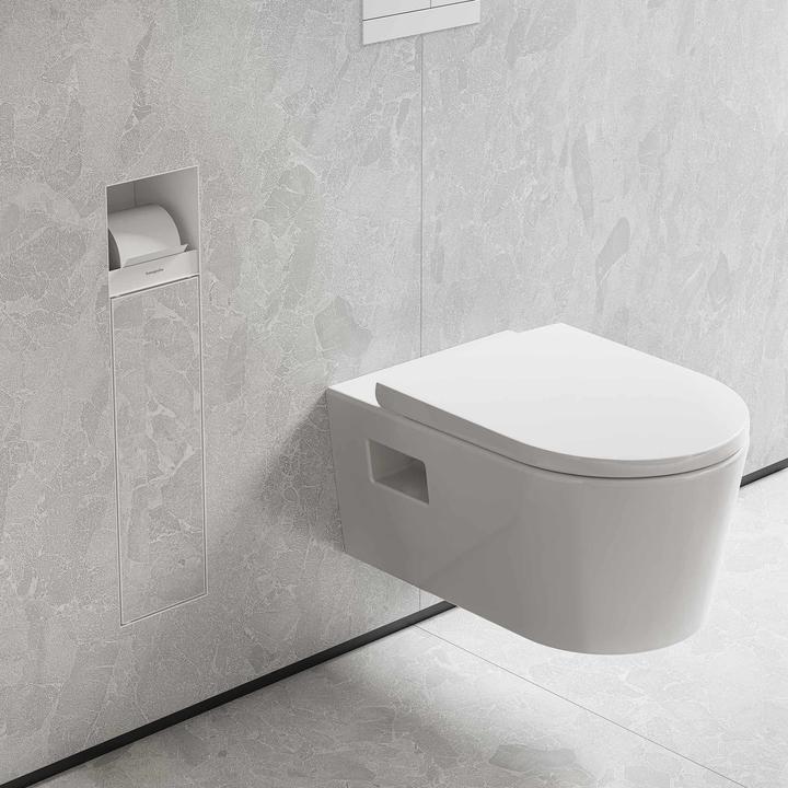 Image du produit hansgrohe HG Porte-balai XtraStoris Roc EB avec support papier et porte à carreler blanc mat