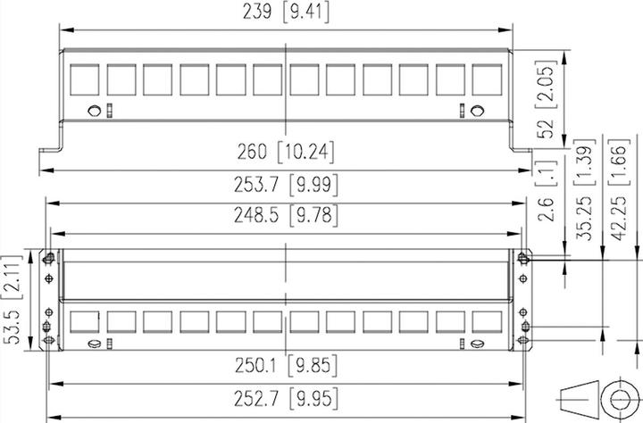 Immagine prodotto Metz Connect Pannello patch SmartConnect 12 porte keystone, non assemblato Supporto modulo vuoto per contenere v
