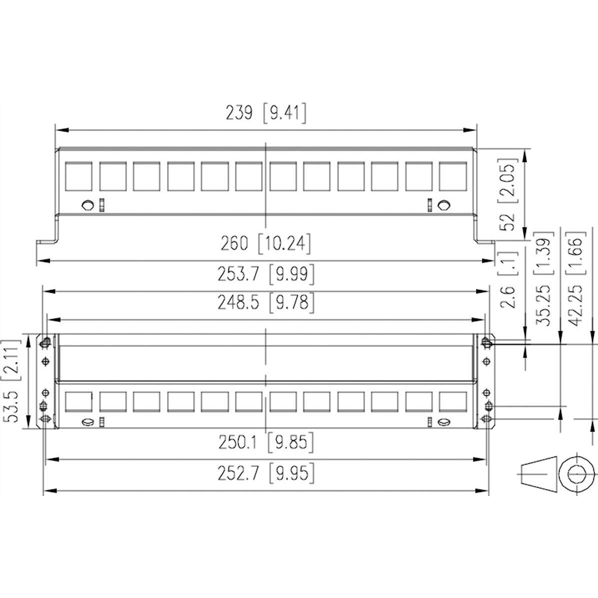 Thumbnail - Metz Connect SmartConnect Patchpanel 12 Port Keystone, unbestückt Modulhalterung leer zur Aufnahme v, Server Zubehör, Gr...