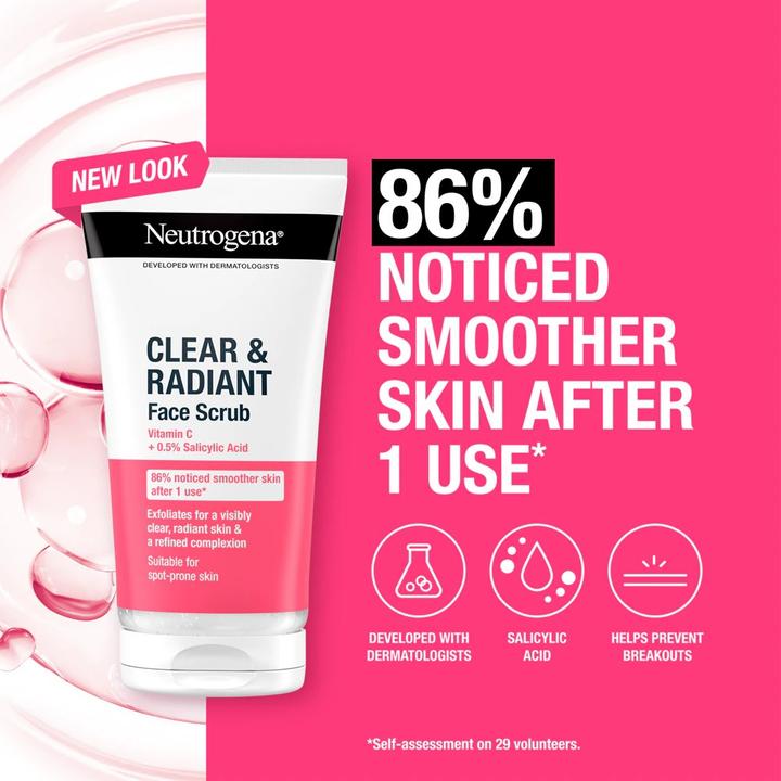 Actual product image Neutrogena Clear & Radiant Face Scrub - 150 Ml (Cleansing scrub, 150 ml)