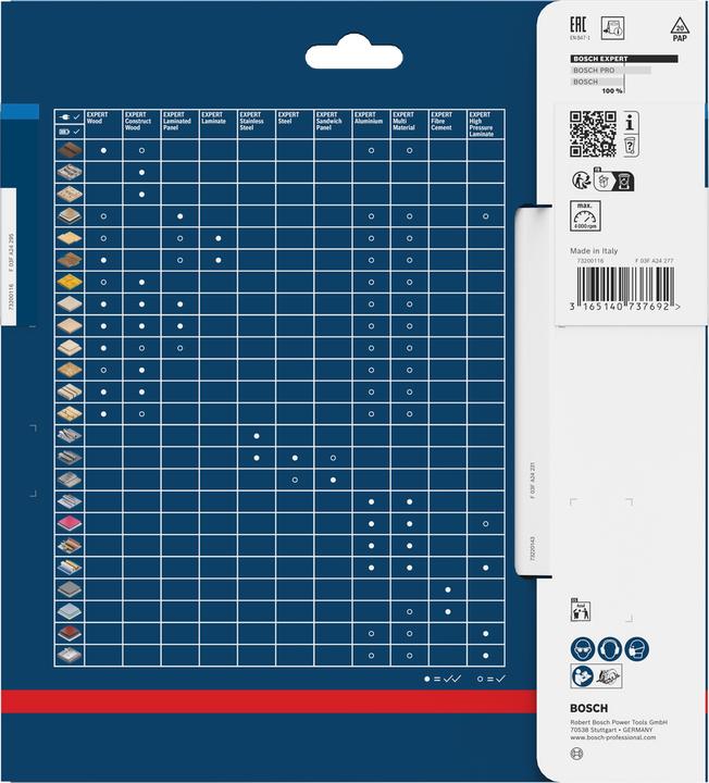Immagine prodotto Bosch Professional Zubehör Lama circolare Expert per acciaio, 190 x 20 x 2,0 mm, 40