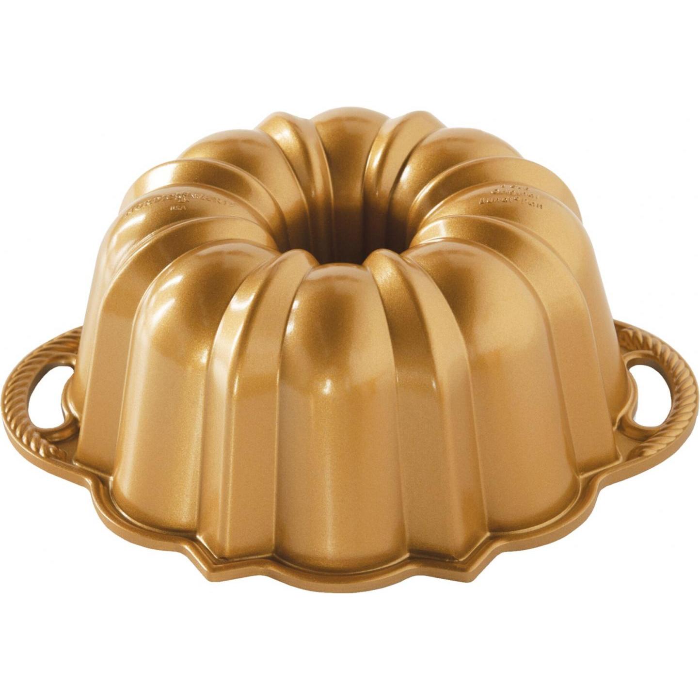 Nordic Ware 6 Cup Anniversary Bundt Pan, Backform, Gold