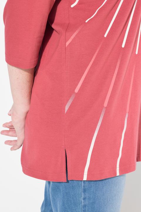 Immagine prodotto Ulla Popken Maglia dal taglio oversize in cotone biologico con scollo a girocollo e maniche a 3/4 (50, 52)