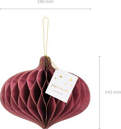 Produktbild Partydeco Paper honeycomb ornament Oval, deep red, 18x15cm (1 pkt / 1 pc.) (1 Stück)
