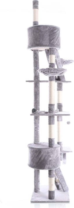 Produktbild Wiltec Kratzbaum 240–260cm Katzenkratzbaum deckenhoch Kletterbaum Katze (260 cm, Grau)