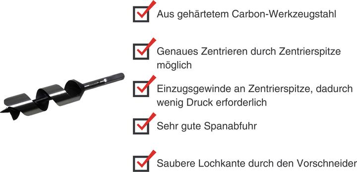 Immagine prodotto Paulimot Schlangenbohrer Ø 40 mm, Länge 200 mm, Form Lewis (40 millimetri)
