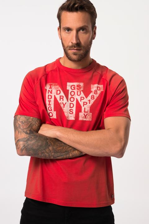 Actual product image JP1880 T-shirt, raglan short sleeve, chest print, round neck, up to 8 XL (XXL)