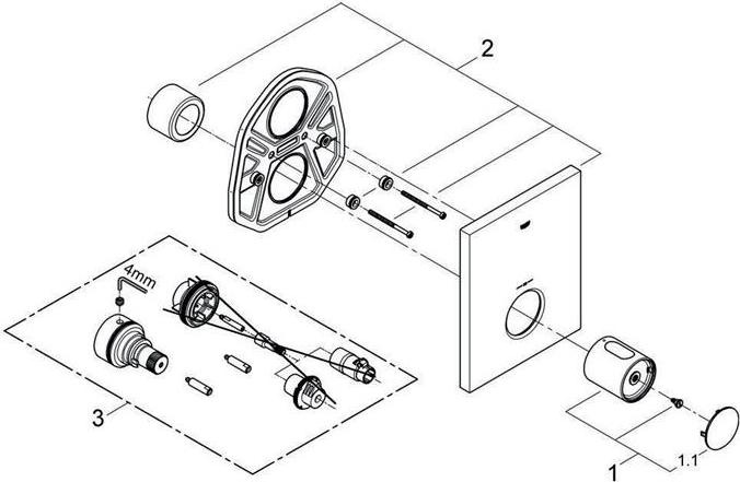 Immagine prodotto Grohe Miscelatore termostatico centrale GROHTHERM F set pronto per il montaggio f 35500 chr