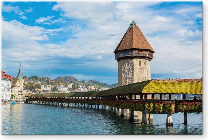 Immagine prodotto Trenddeko Ponte di legno a Lucerna (40 x 60 cm)