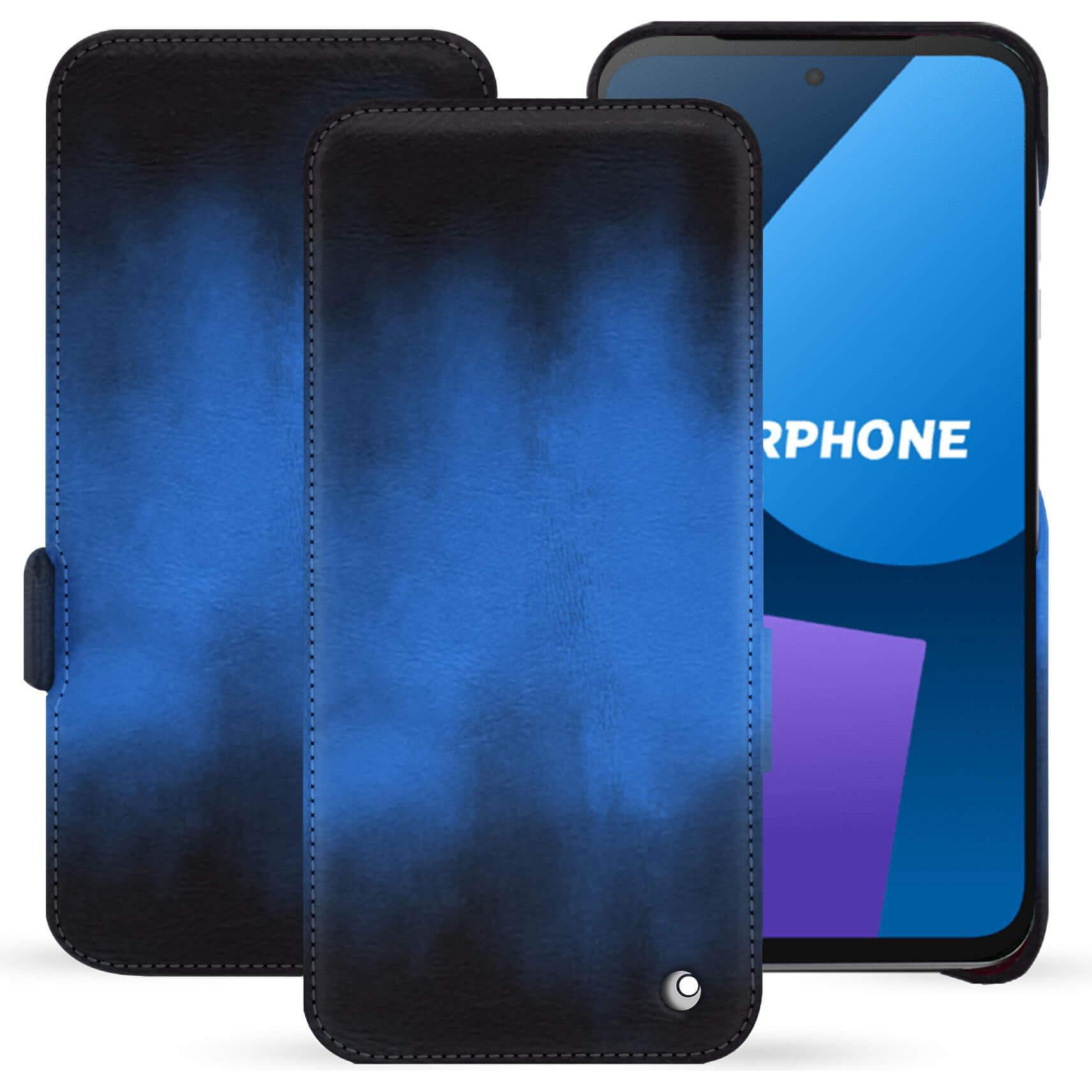 Noreve Lederschutzhülle horizontal (OnePlus 5), Smartphone Hülle, Blau