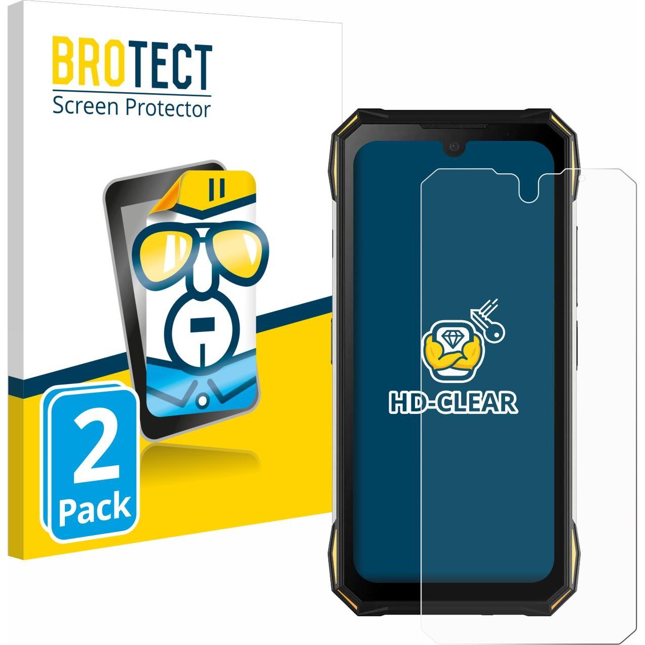 BROTECT Pellicola Trasparente (2 pz., Doogee S89 Pro), Pellicola protettiva smartphone, Trasparente