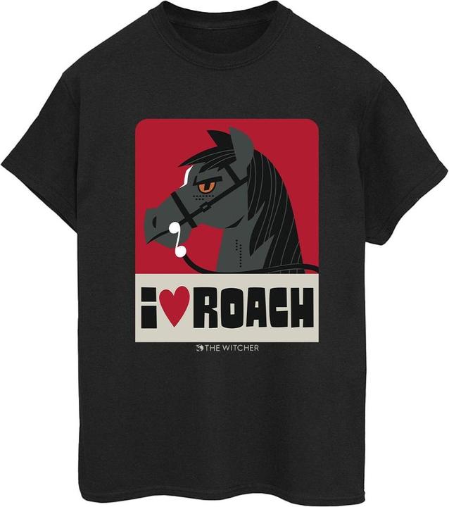 Actual product image Netflix Womens/Ladies The Witcher I Heart Roach Cotton Boyfriend T-Shirt (M)