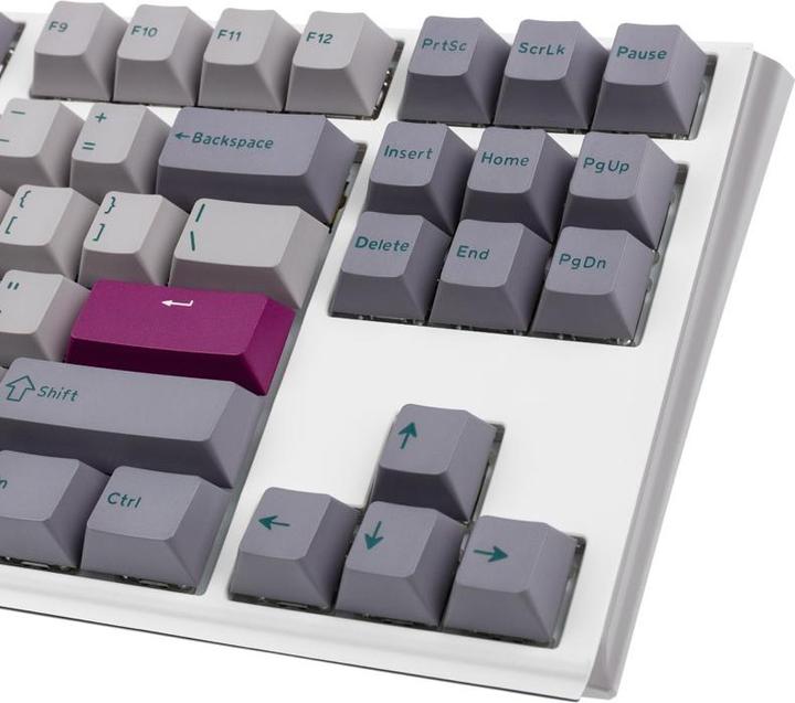 Actual product image Ducky One 3 Mist Grey TKL Gaming Keyboard, RGB LED - MX-Silent-Red (US) (US, Cable)